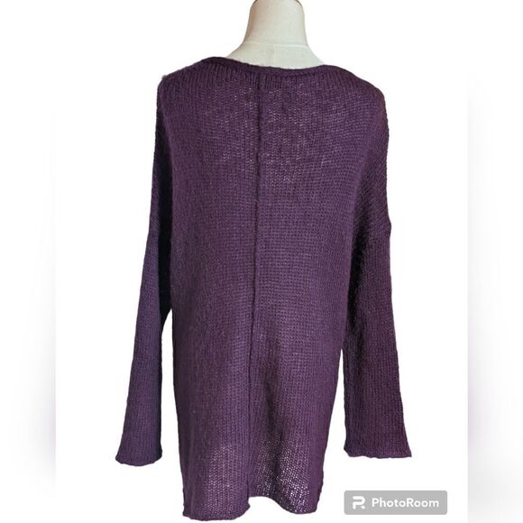 Wooden Ships Purple Mohair Blend Cardigan Sweater - Picture 4 of 8